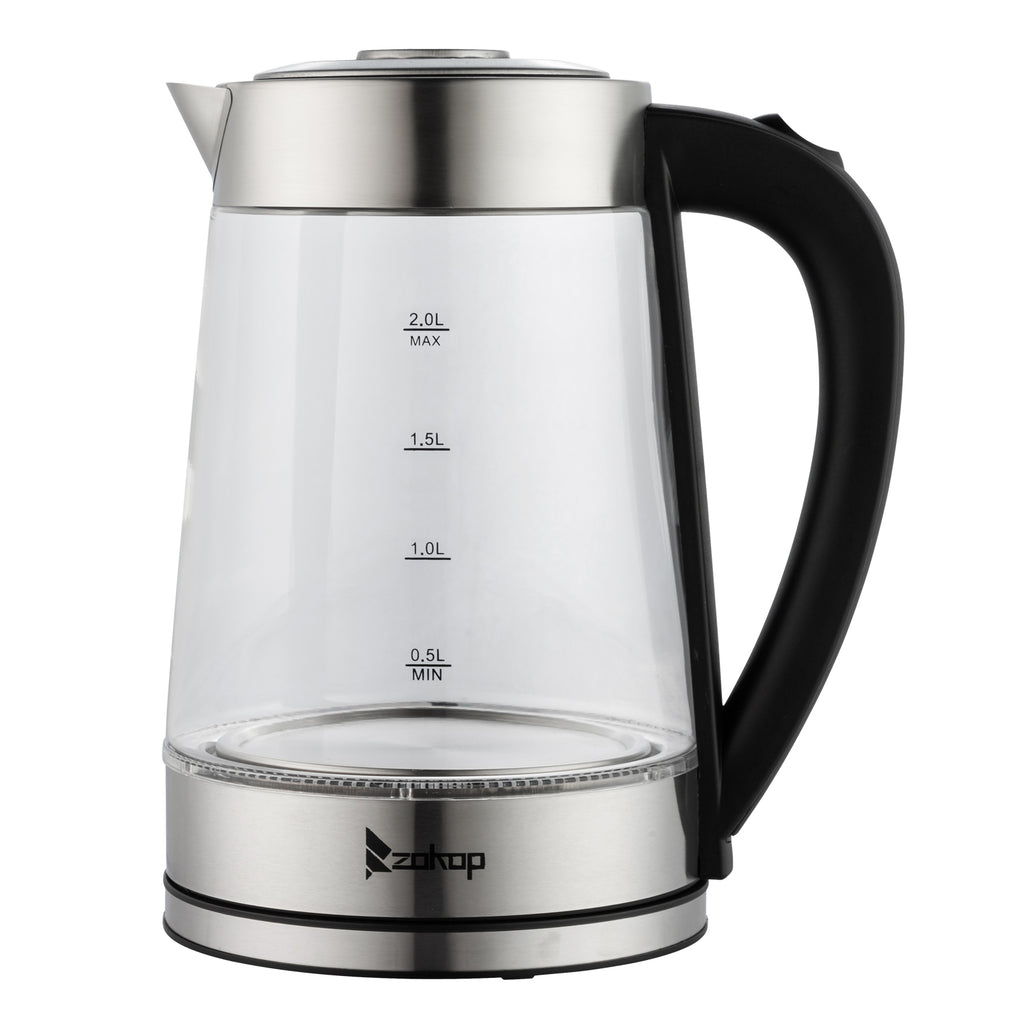 Old Code：42128382ZOKOP HD-250 220V 2000W 2L Blue Glass Electric Kettle