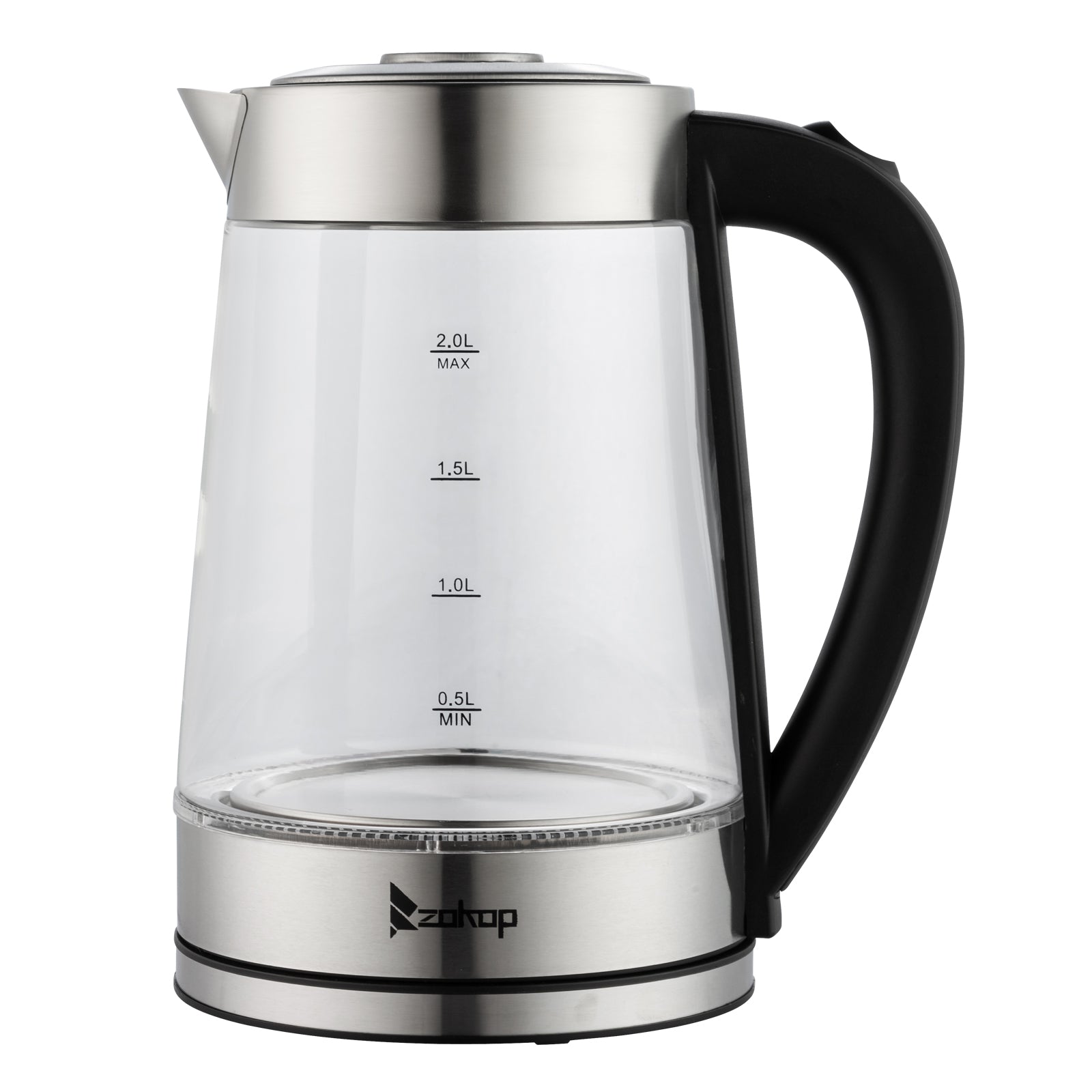 Old Code：42128382ZOKOP HD-250 220V 2000W 2L Blue Glass Electric Kettle