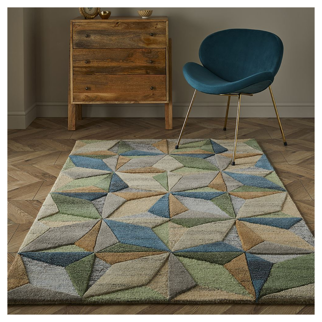Lilianna Embossed Geo Wool 120x170cm Rug