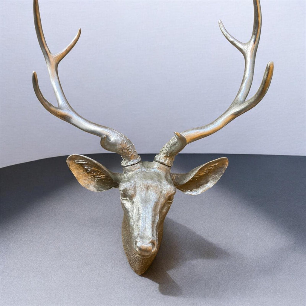 51cm Silver Stag Deer Head