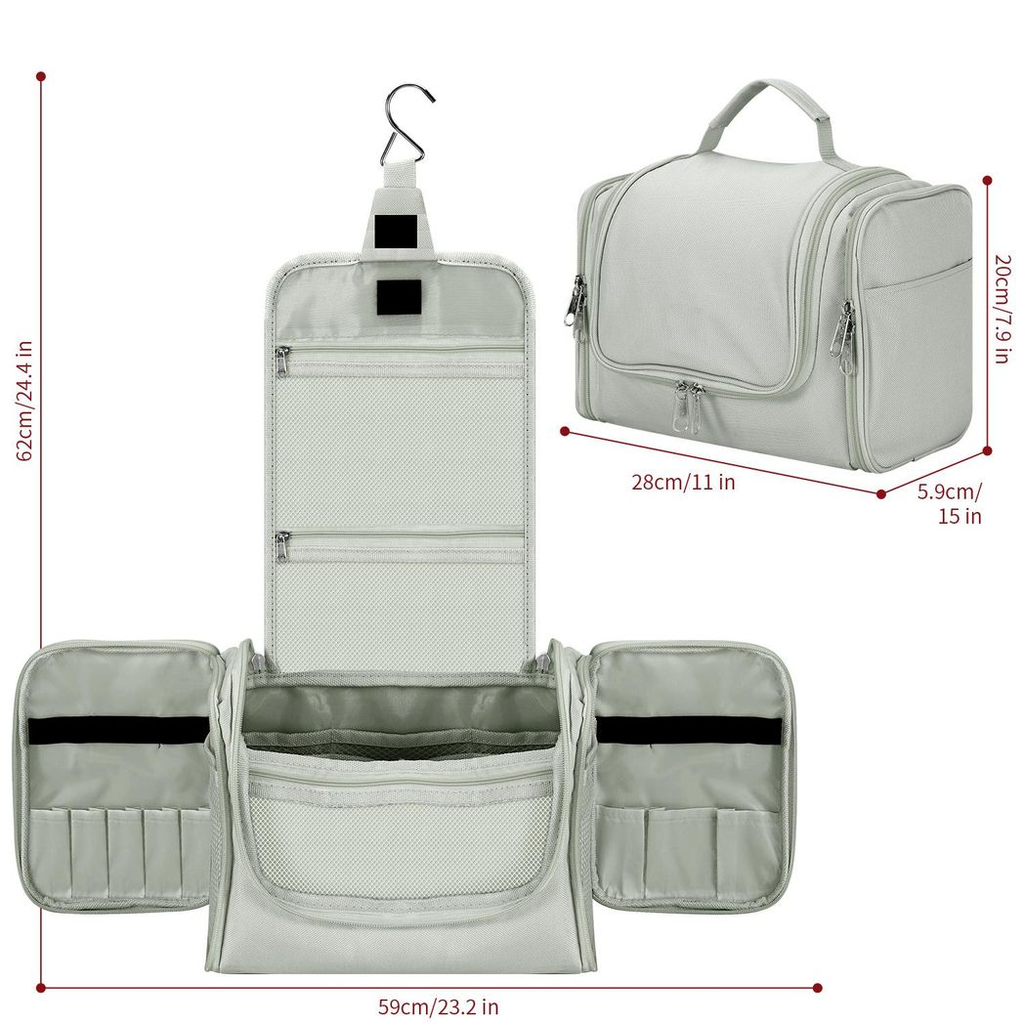Vinsani Toiletry Bag L.Grey