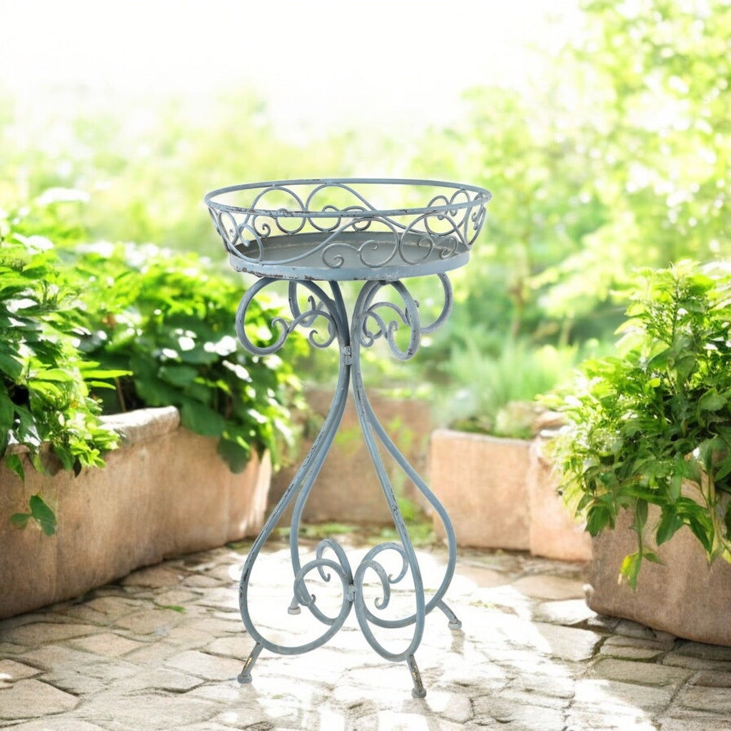 AcaciaHome Elegant 70cm Metal Round Plant Pot Holder Table Frame (Blue)