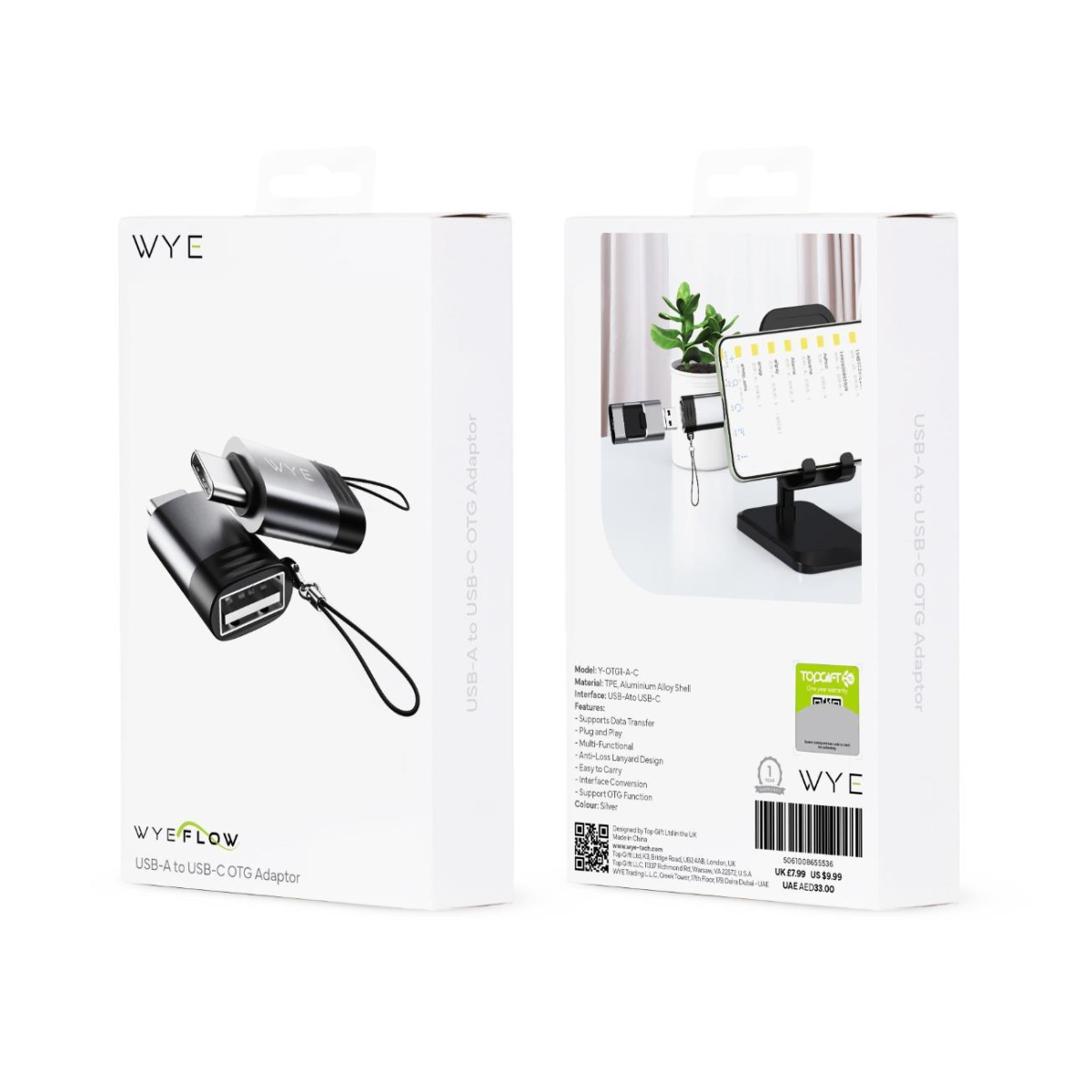 WYEFLOW USB-A to USB-C OTG Adaptor