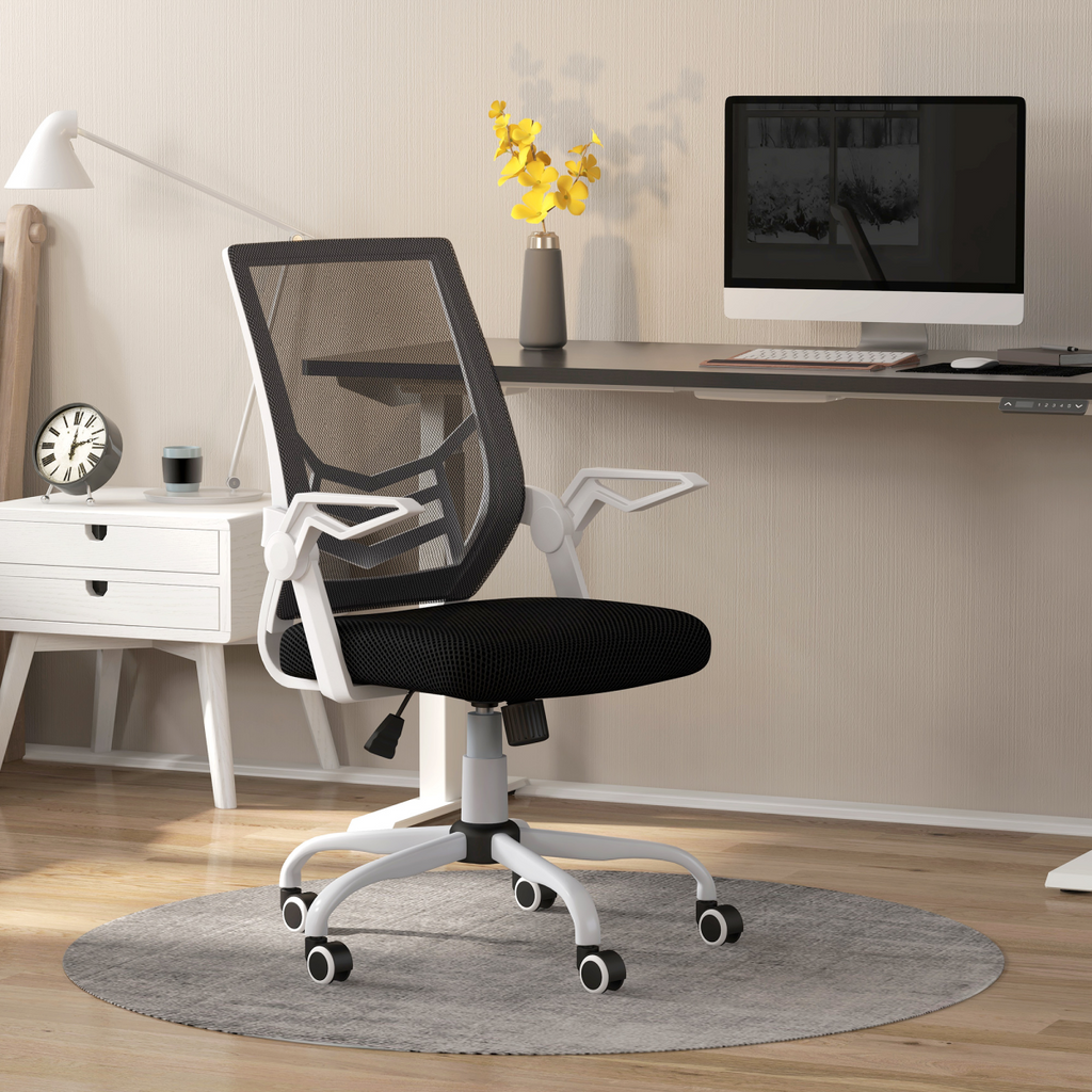 Vinsetto Mesh Swivel Office Chair Task Computer Chair with Lumbar Support, Black