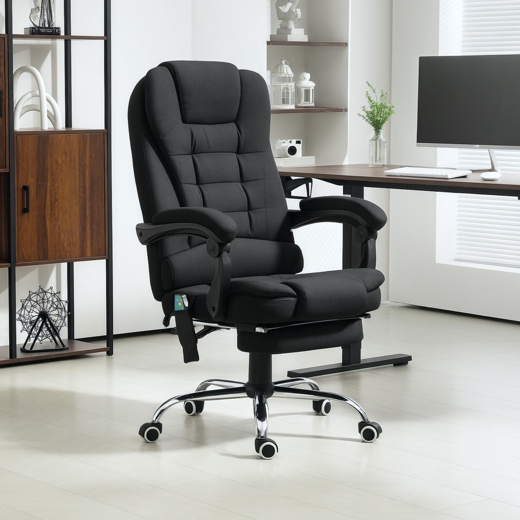 Vinsetto Ergonomic Heated 6 Points Vibration Massage Office Chair Black
