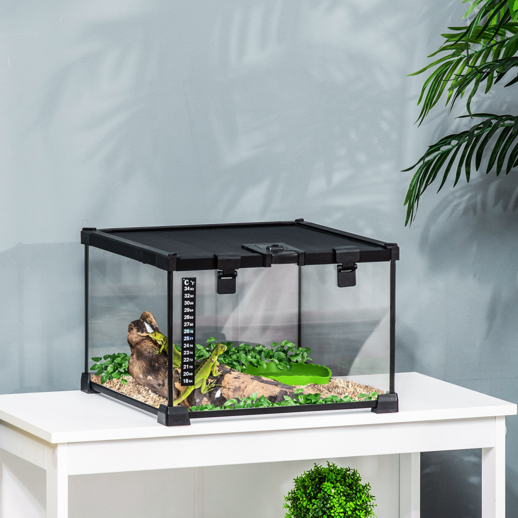 Glass Reptile Terrarium Habitats for Lizards, Frogs, Snake PawHut