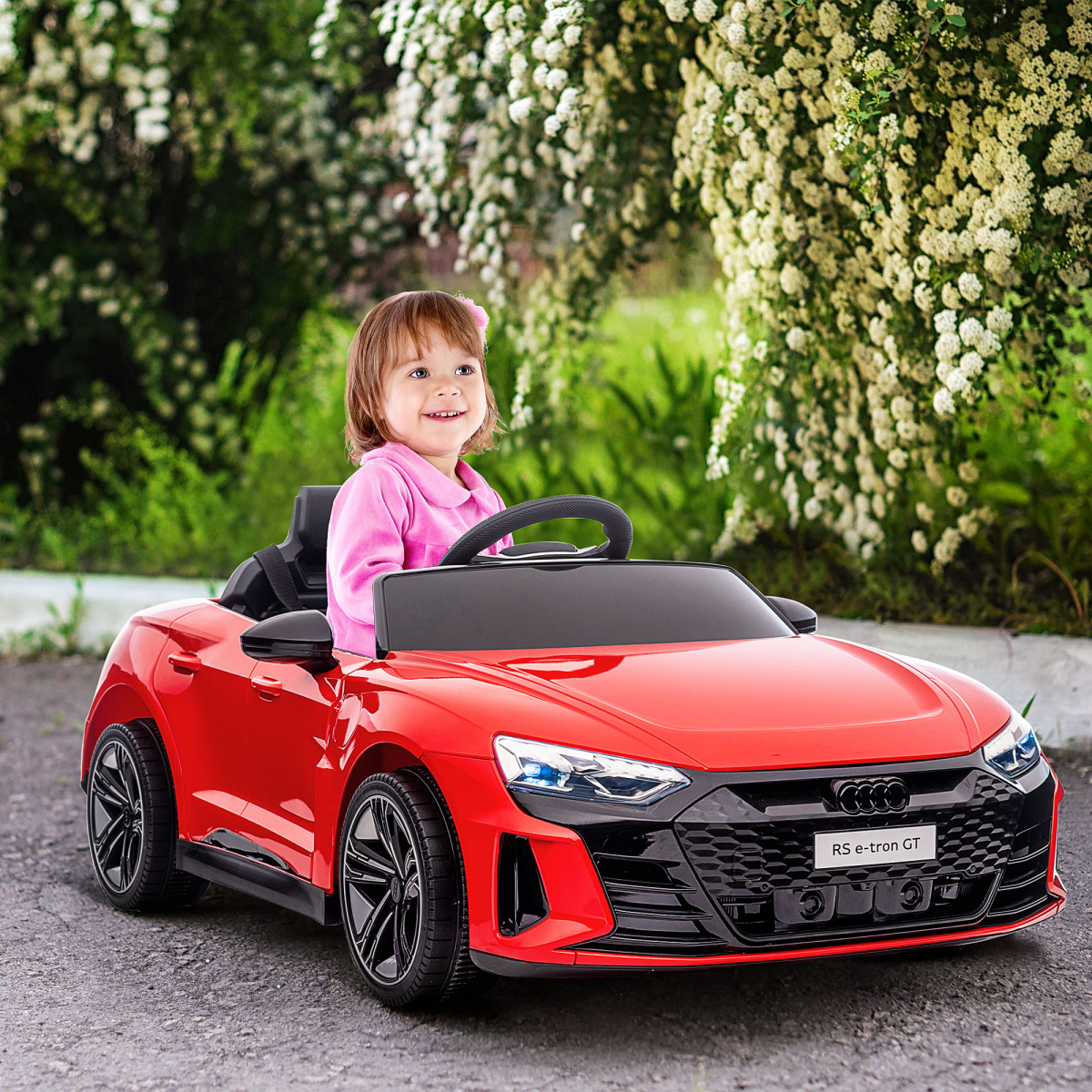 Audi RS e-tron GT Licensed 12V Kids Electric Car with Remote Horn Music, Red