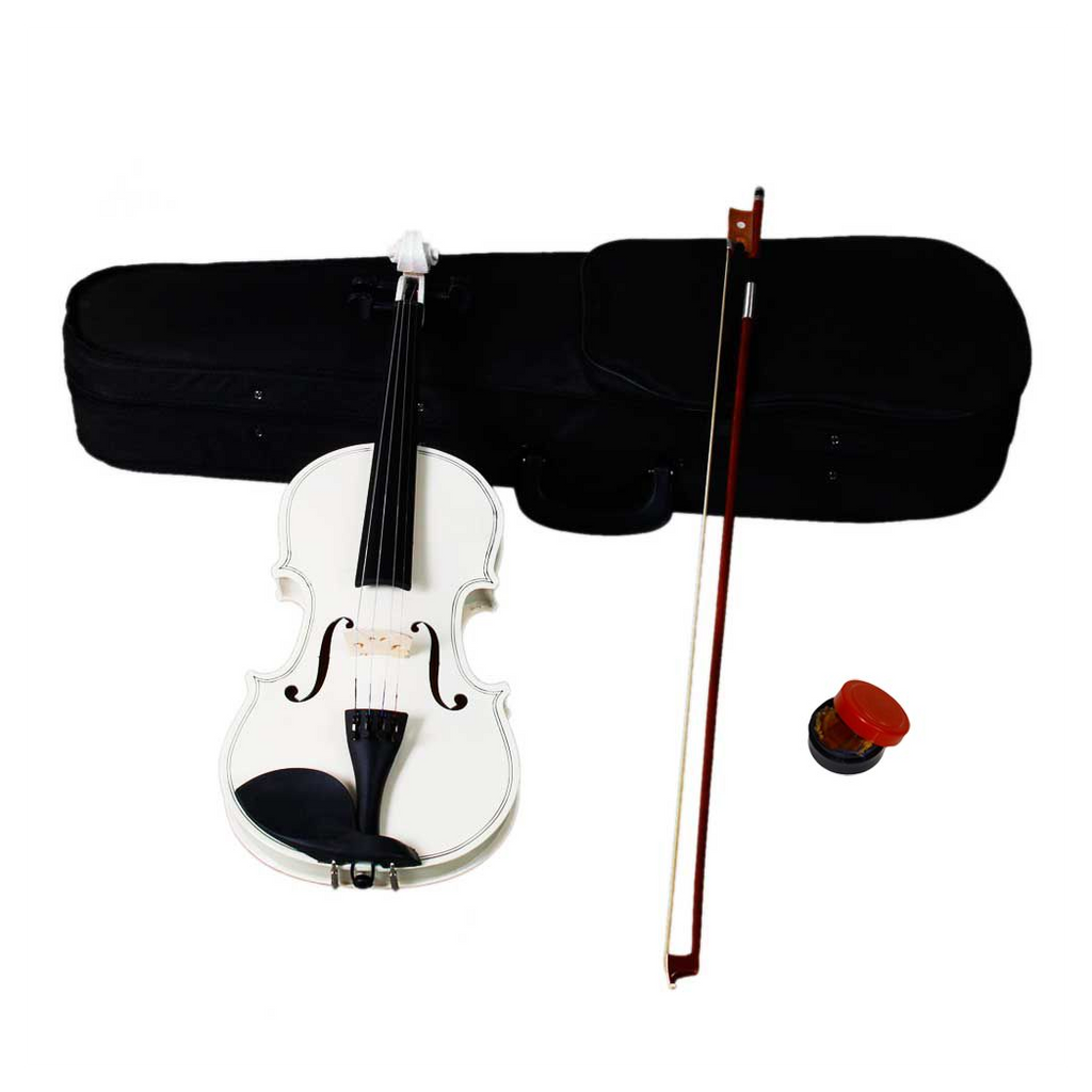 New 4/4 Acoustic Violin Case Bow Rosin White
