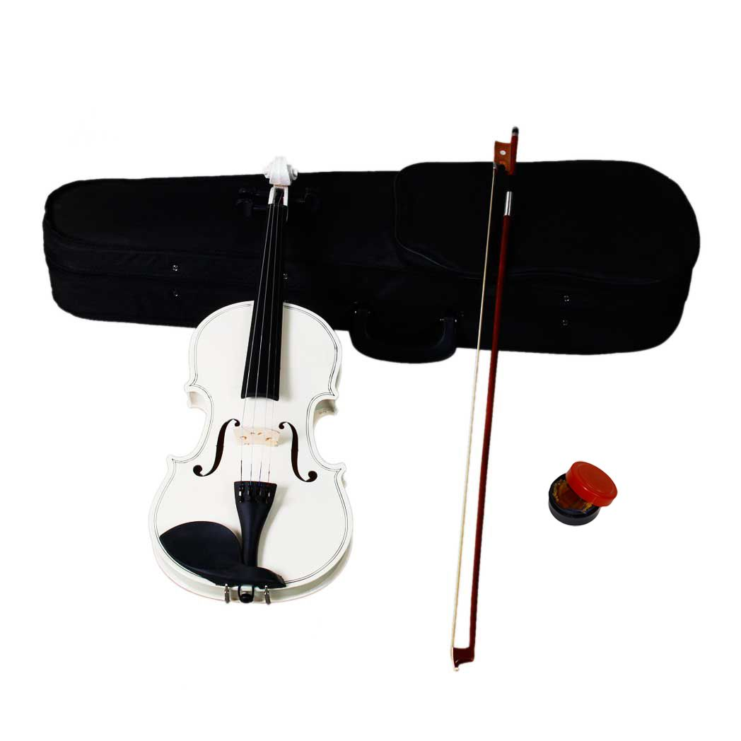 New 4/4 Acoustic Violin Case Bow Rosin White
