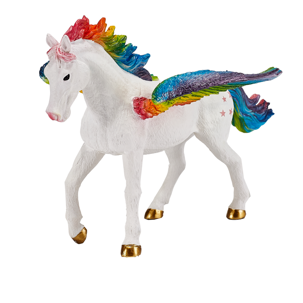 Rainbow Pegasus Toy  Fantasy Horse Model