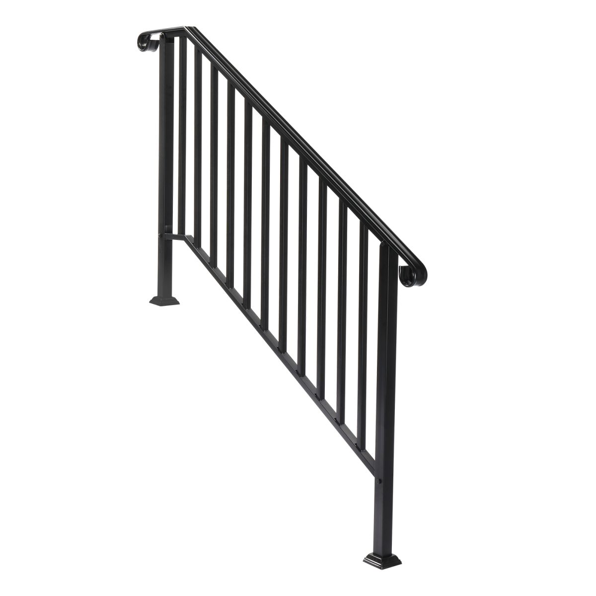 [Same Code：81504920 40310676]Artisasset Matte Black Outdoor 4 Level Iron Handrail