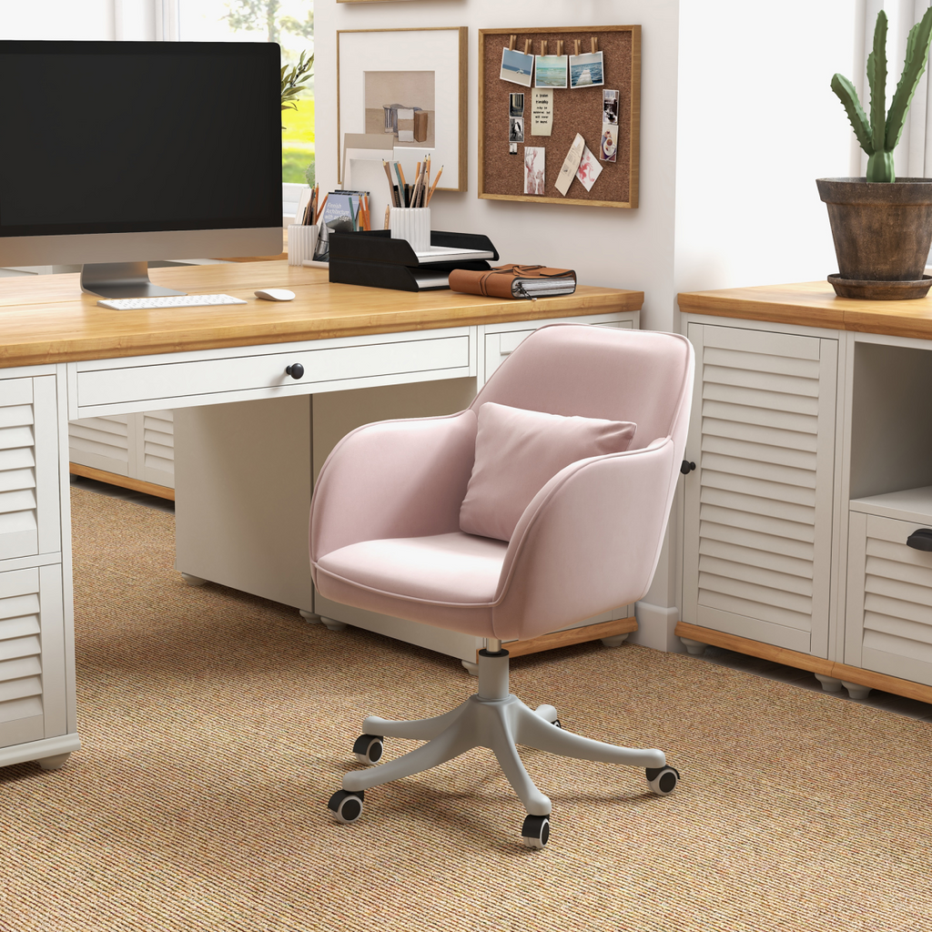 Office Chair with Rechargeable Electric Vibration Massage Lumbar Pillow, Wheels