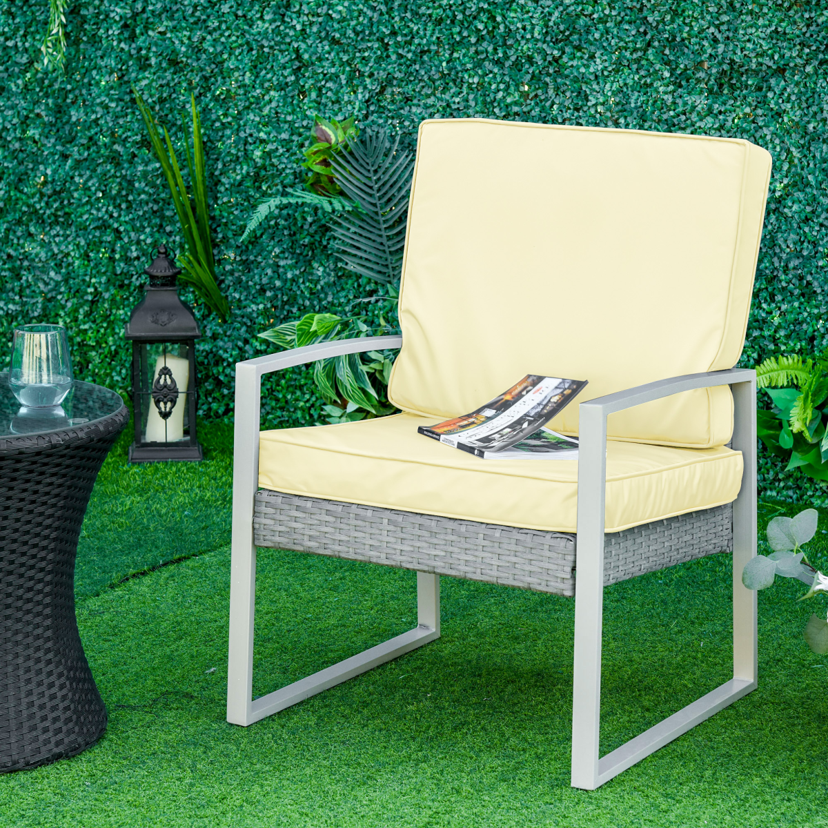 Outdoor Seat and Back Cushion Set Replacement Cushions, Cream White