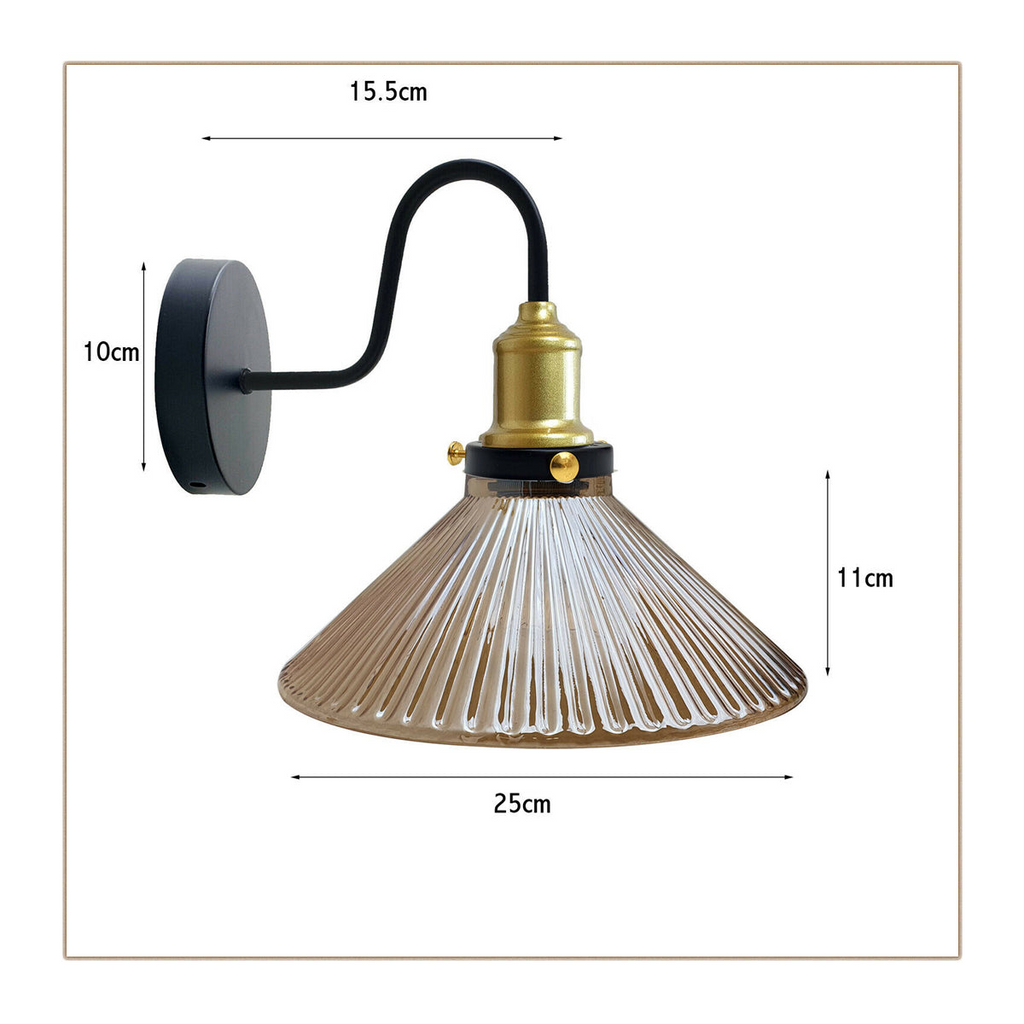 Industrial Amber Glass Shade Wall lights for Home Decor ~1774