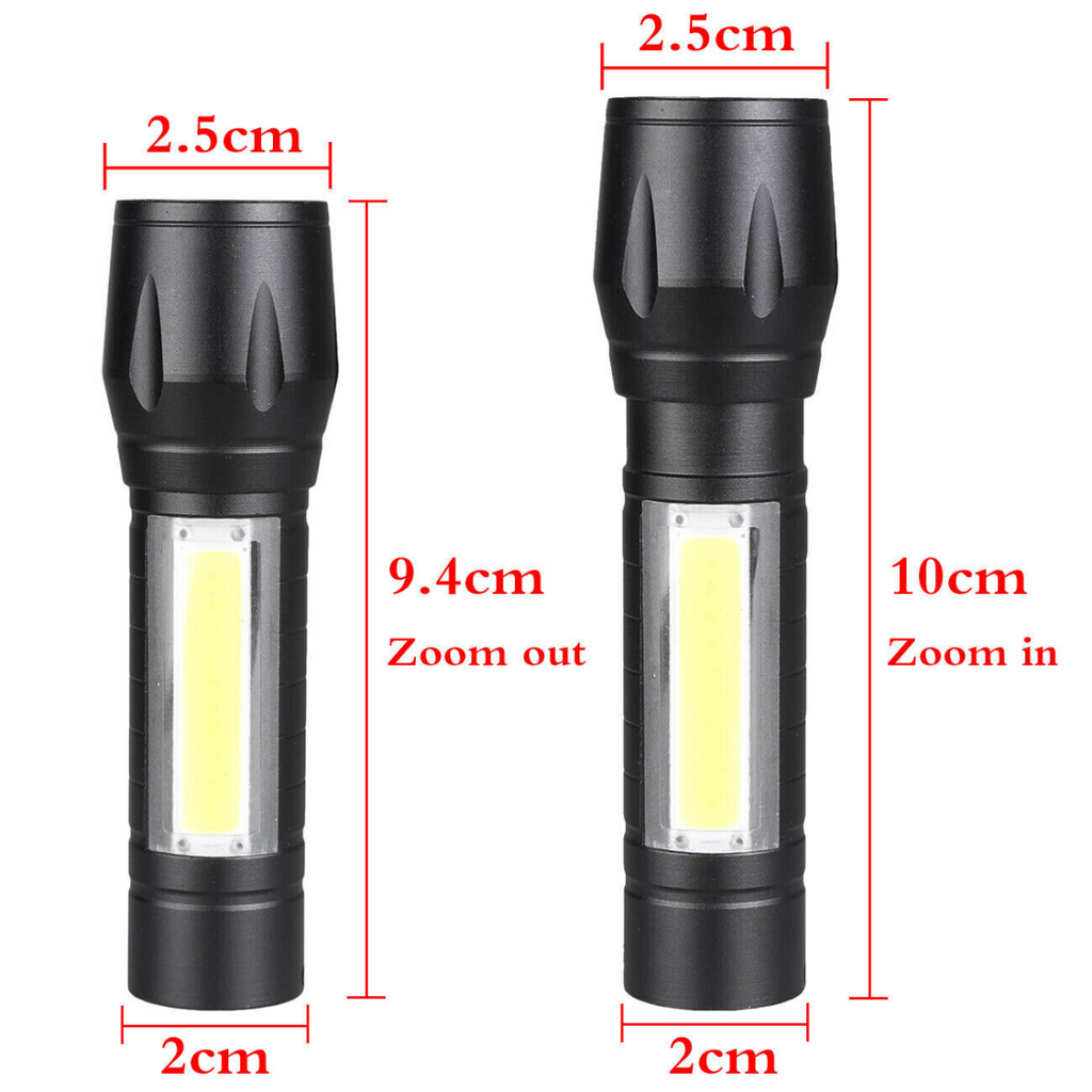 4 Pack Mini Zoomable LED Flashlight USB RechargeableCamping Hiking Flashlight Work light
