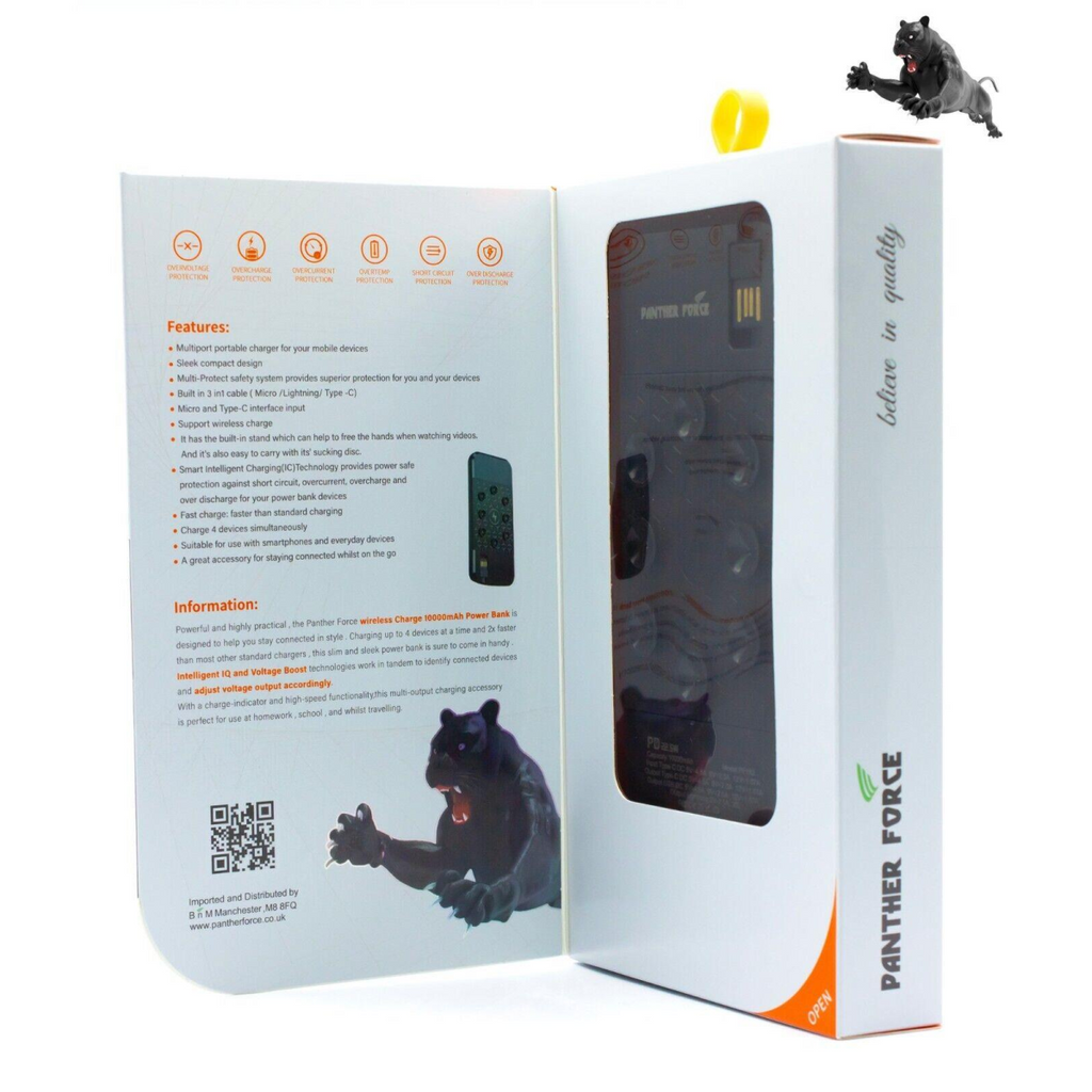 Panther Force 5 in 1 Wireless Charging 10000mah Power Bank