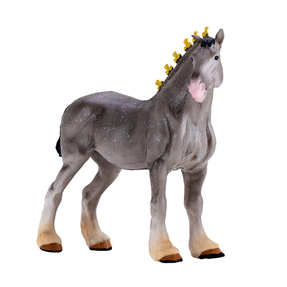 Shire Horse Dapple Grey Toy  Realistic Equestrian Figurine