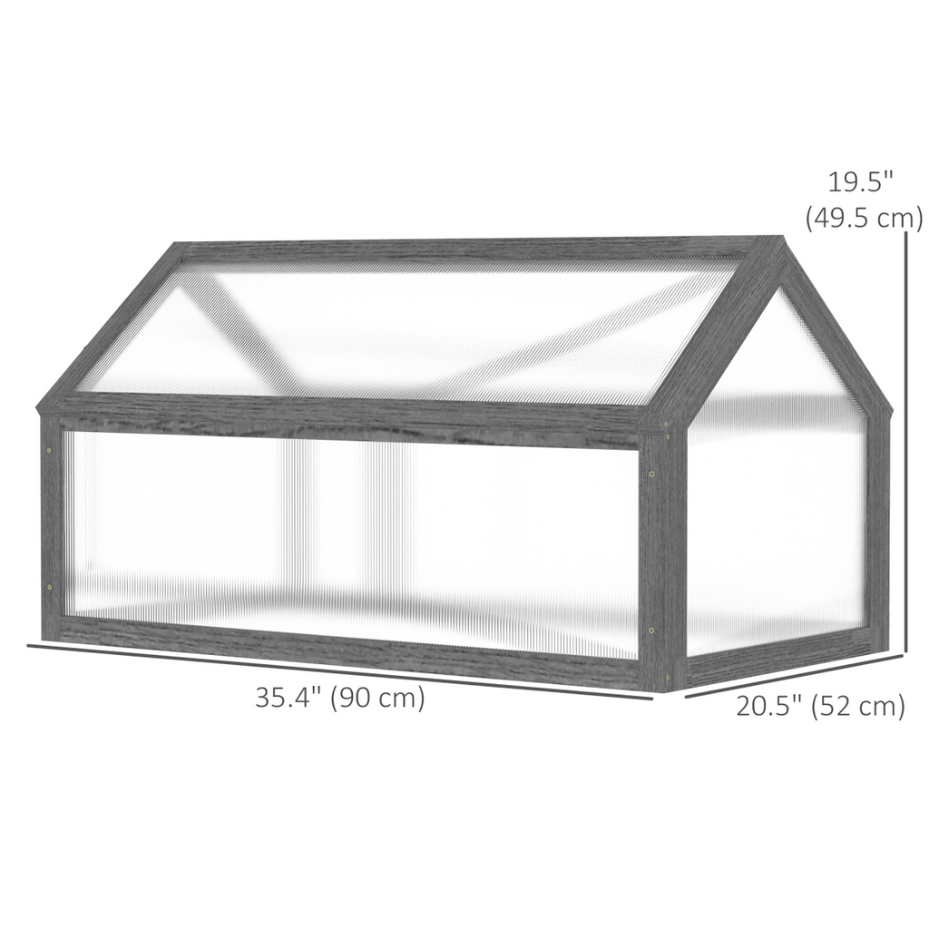 Wooden Cold Frame Greenhouse Garden Portable Raised Planter