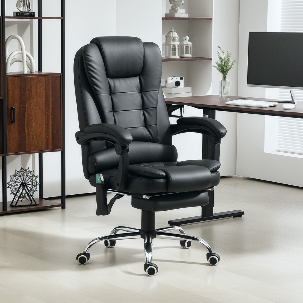 Vinsetto Ergonomic Heated 6 Points Vibration Massage Office Chair Black