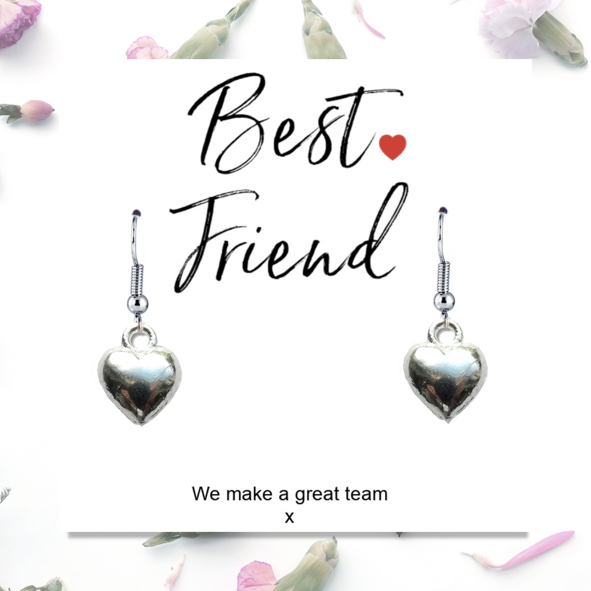 Best Friend Mini Gift Hamper with Silver Heart Earrings