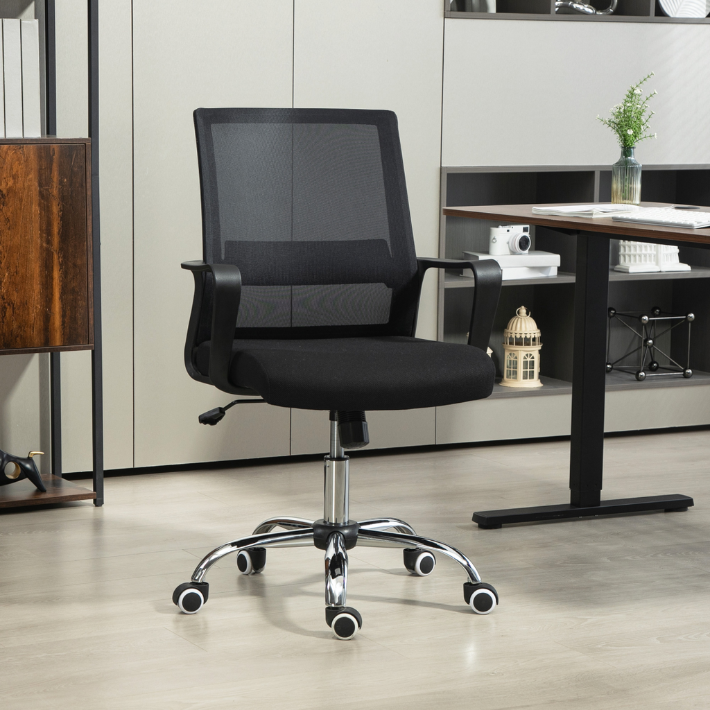 Vinsetto Mesh Office Chair Desk Chair with Swivel Seat Adjustable Height Black