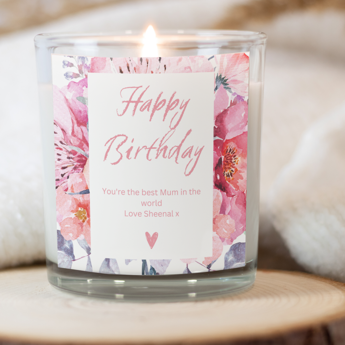 Pink Happy Birthday Candle Gift Set