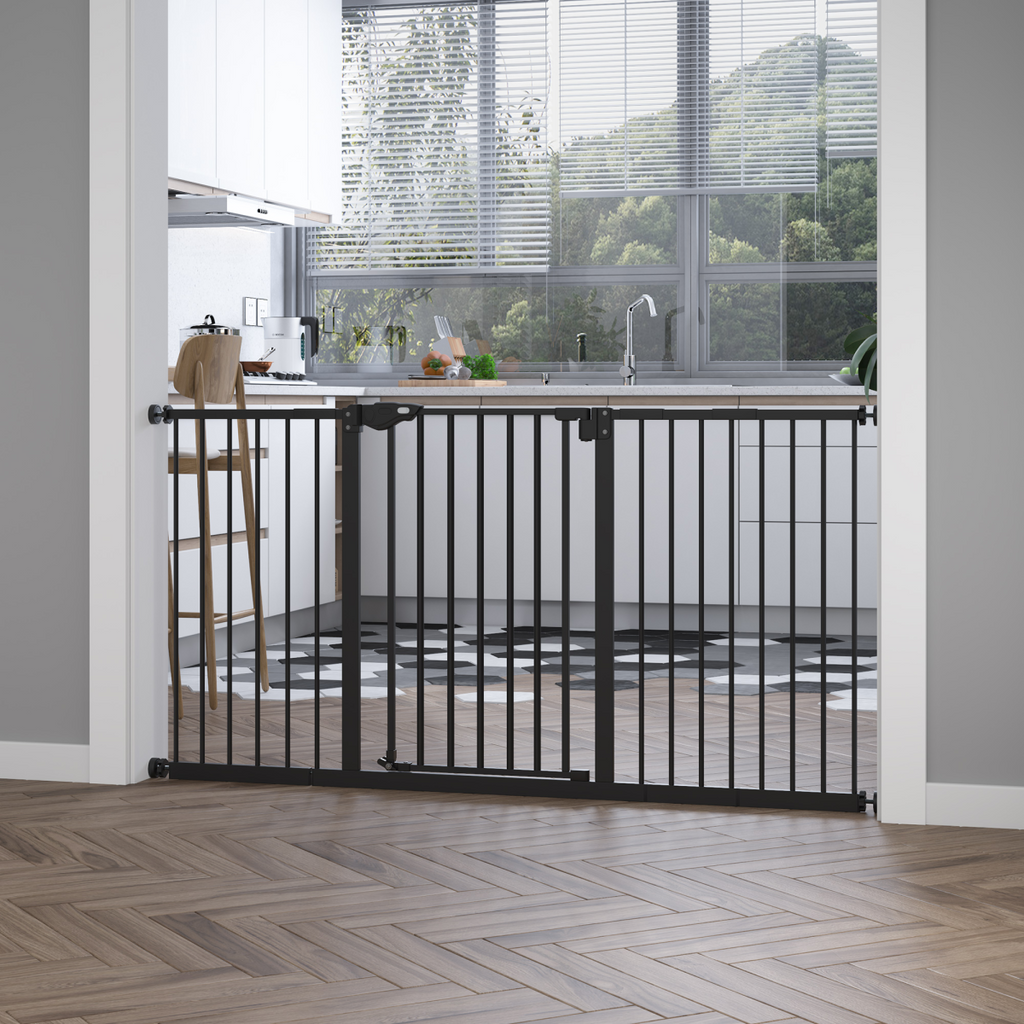 Adjustable Safety Gate 3 Extensions and Four Adjustable Screws, PawHut