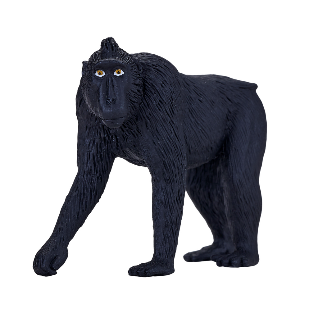 Black Crested Macaque Toy  Realistic Primate Figurine