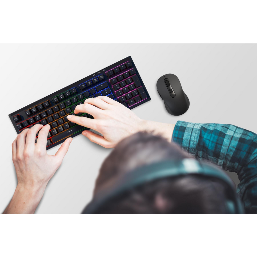 Wyeflow Wireless Gaming RGB Backlit Keyboard - Black