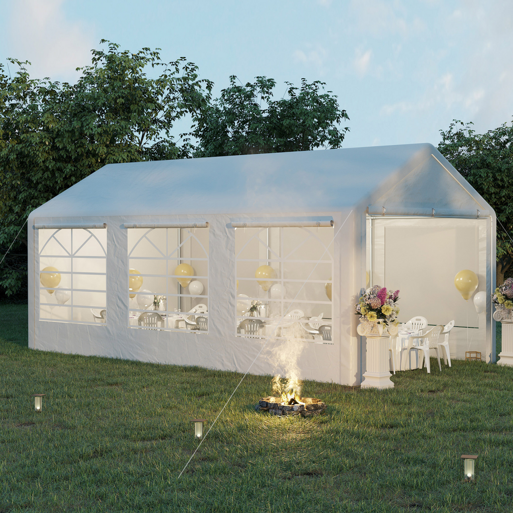 20 x 10  Car Tent Outdoor Car Canopy Shelter Water-Resistant Sidewall White