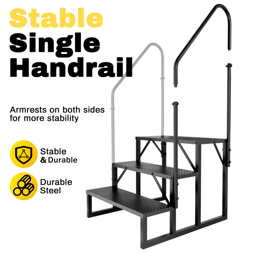 RV Step Stool, 3 Step Ladder, Hot Tub Steps with Handrail