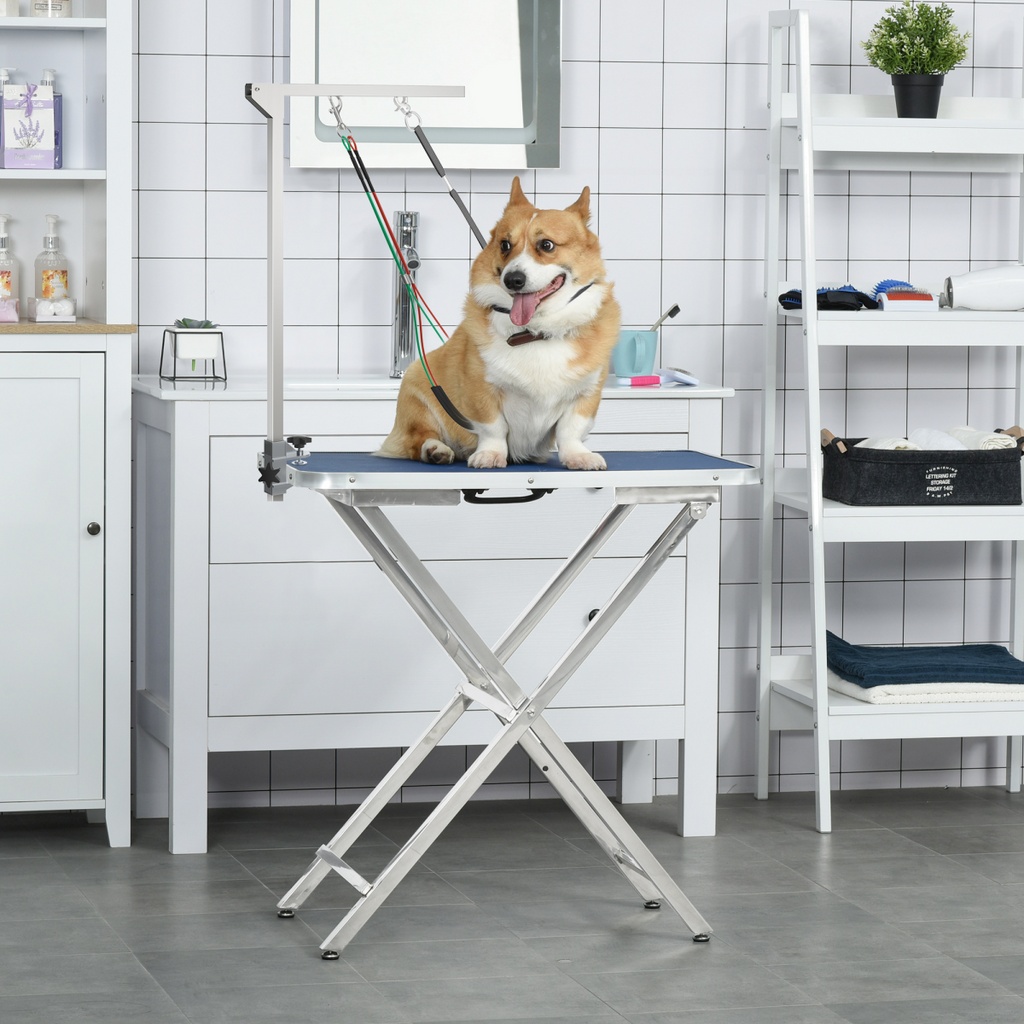 Adjustable Pet Grooming Arm Foldable Grooming Holder w/ Clamp, for Medium Dogs