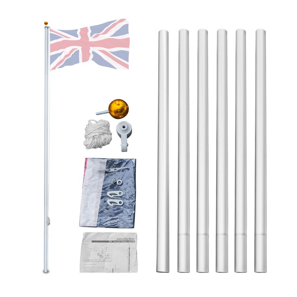 5.1*5.1*600cm Aluminum Alloy Splicing Flagpole Adjustable And Retractable