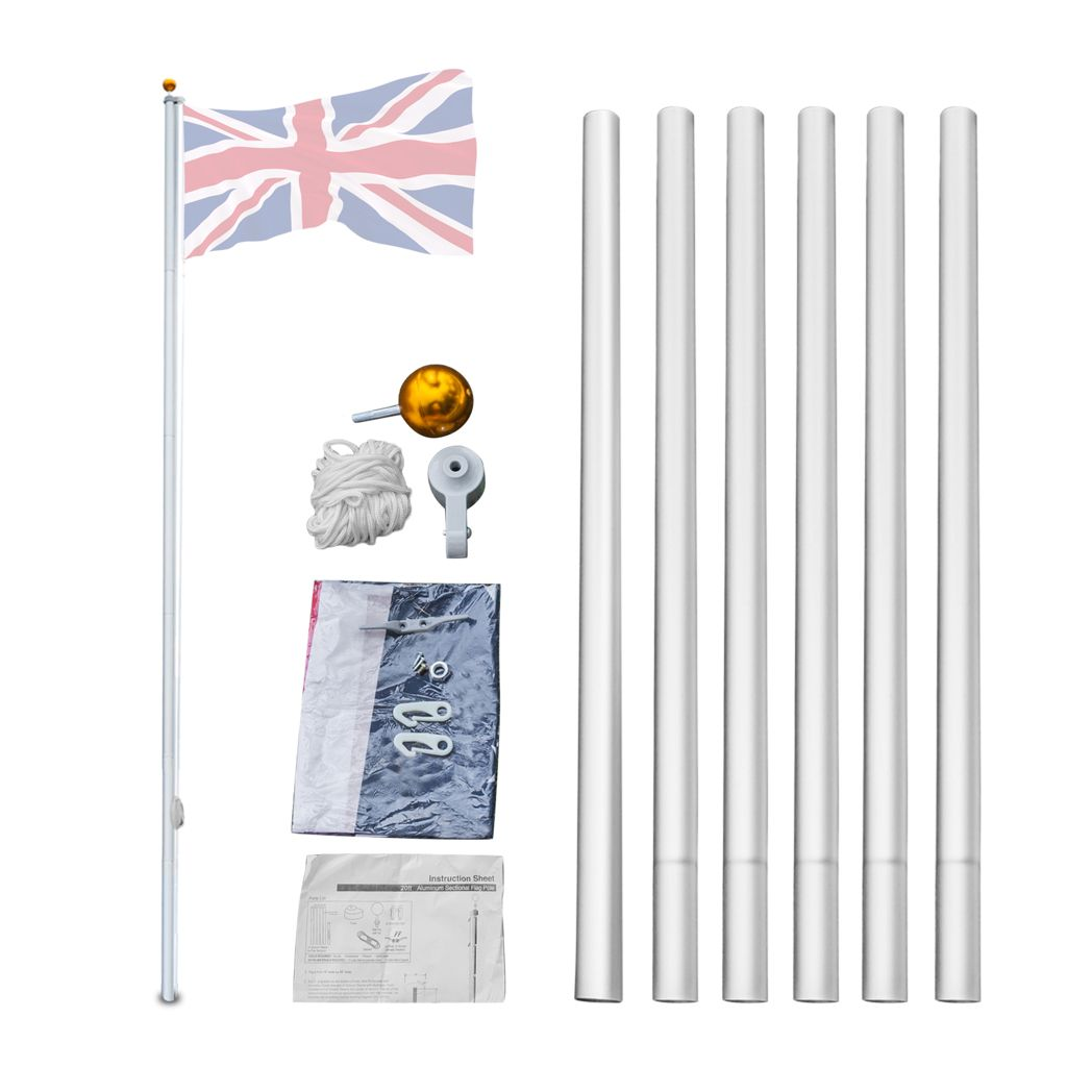 5.1*5.1*600cm Aluminum Alloy Splicing Flagpole Adjustable And Retractable
