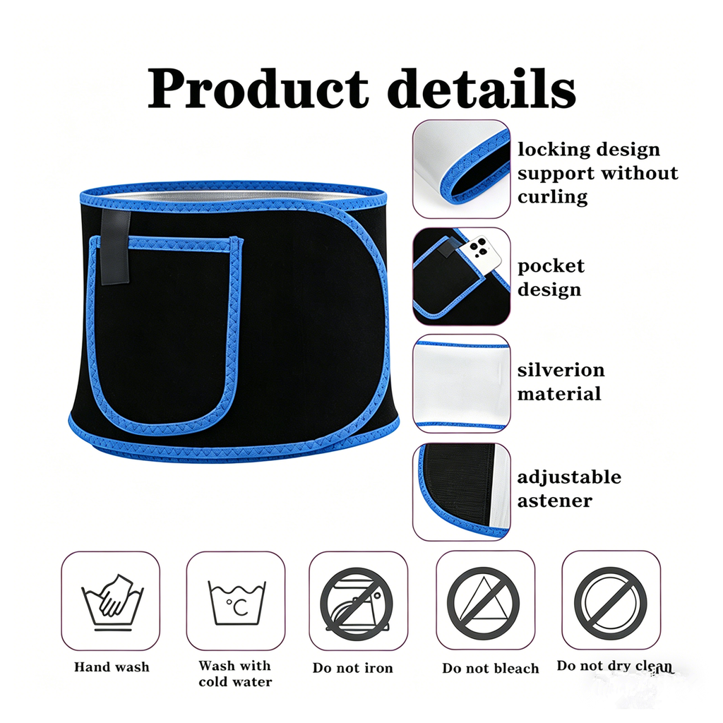 Waist Trimmer Belt Body Shaper Weight Loss Girdle Waist Trainer with Phone Pocket