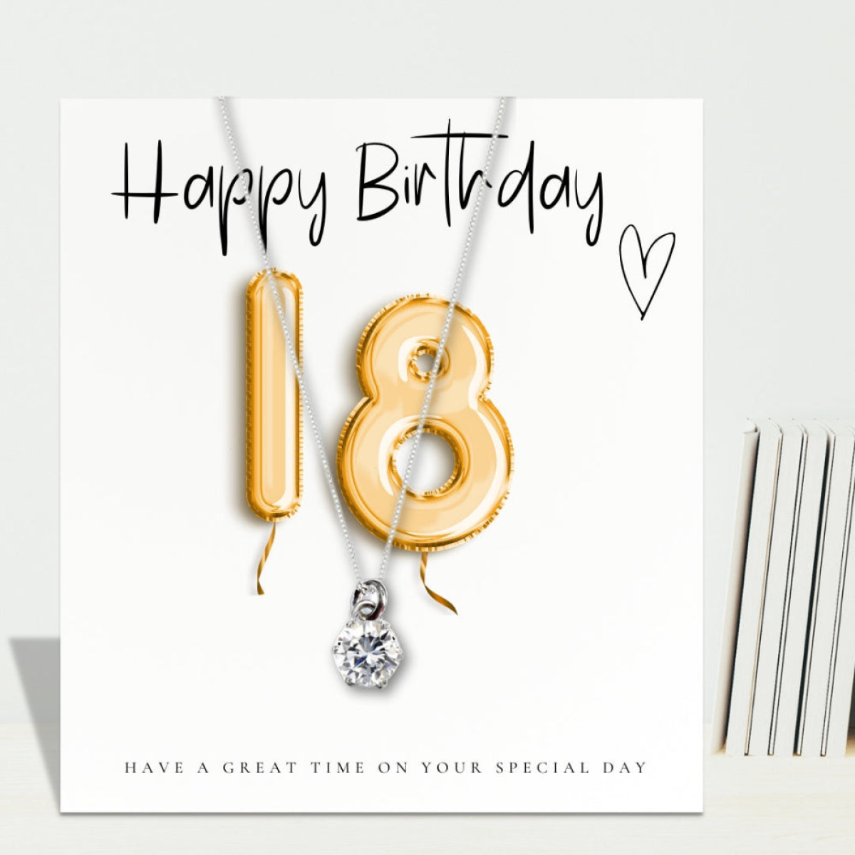 Small 18th Birthday Gold Balloons Gift Necklace Hamper