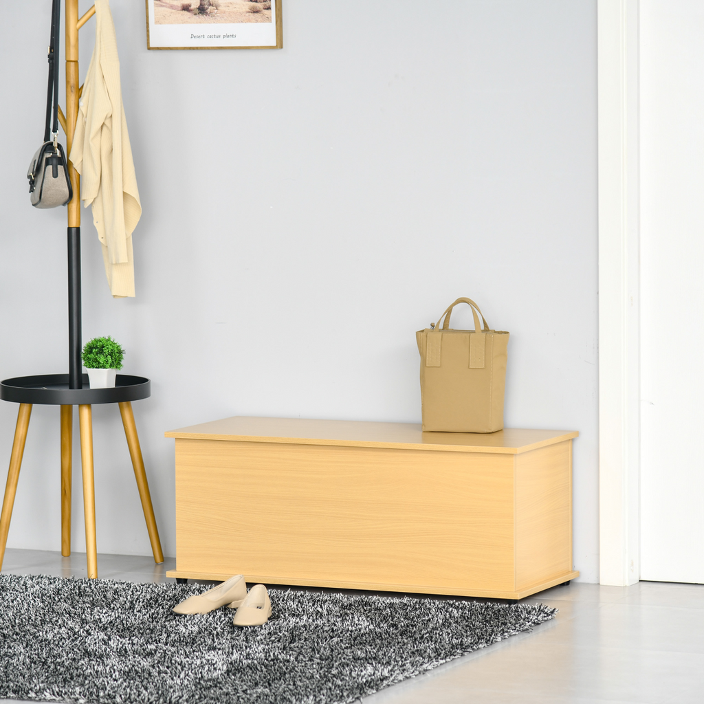 Storage Box Chest  Lid Spacious Collect Cabinet Chipboard -Burlywood