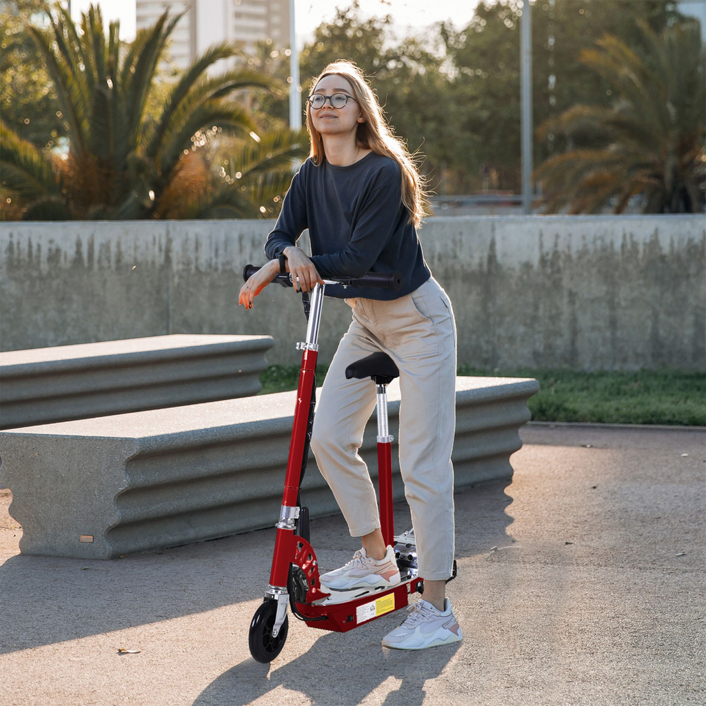 Teen Foldable Electric Scooter Battery 12V 120W with Brake Kickstand HOMCOM