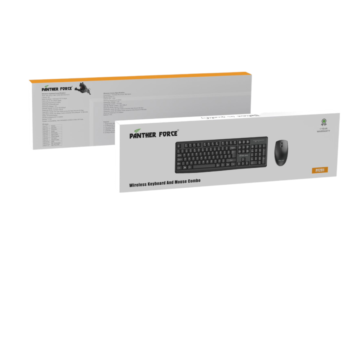 Panther Force Wireless Keyboard & Mouse Set - Black PF291