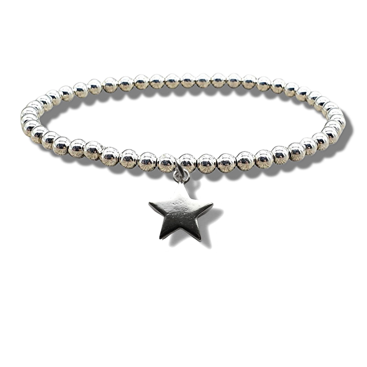 Star Silver Beaded Bracelet for Women & Kids