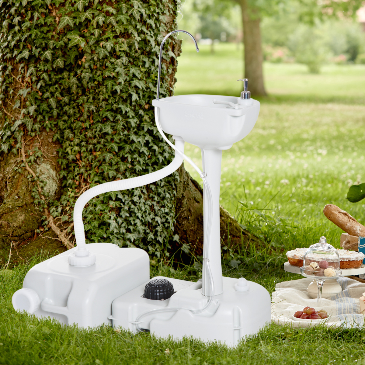 24L Portable Portable Hand wash Sink Hand Washing Basin Water Tank Outsunny