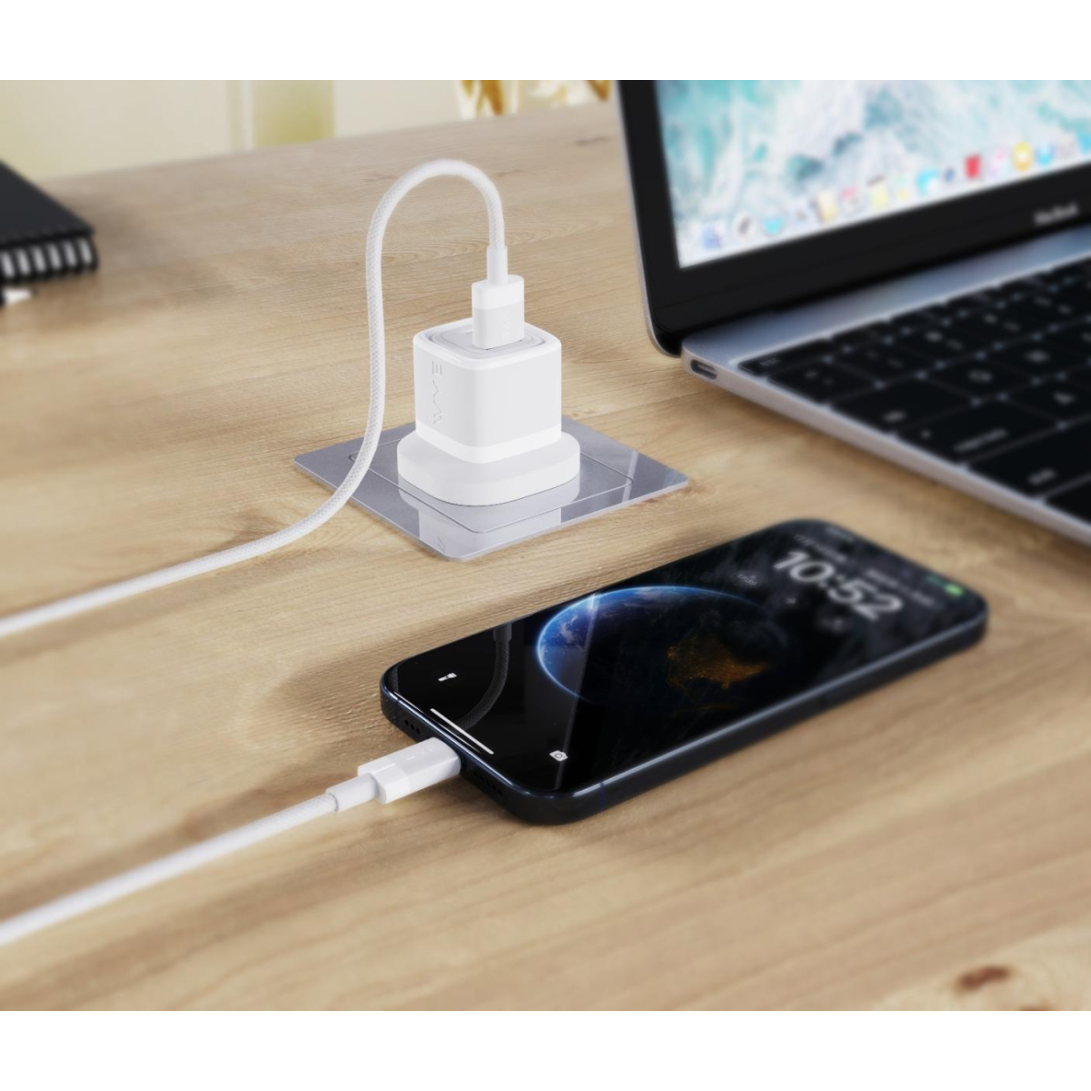 WYE 60W Braided Fast Charge/Sync A-C Cable 2m White