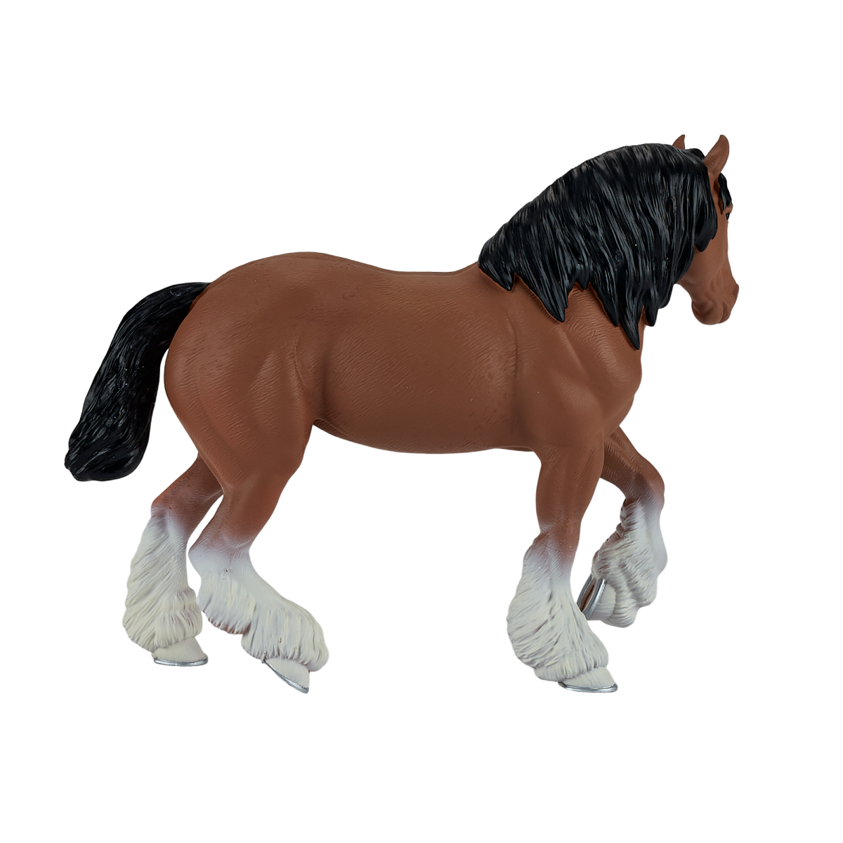 Clydesdale Horse Brown Toy  Realistic Equestrian Model