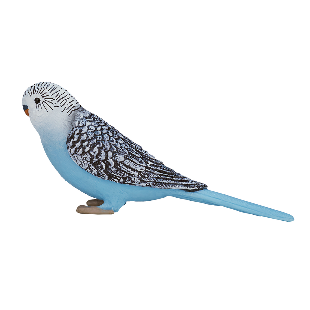 Blue Budgerigar Toy  Realistic Exotic Bird Figurine