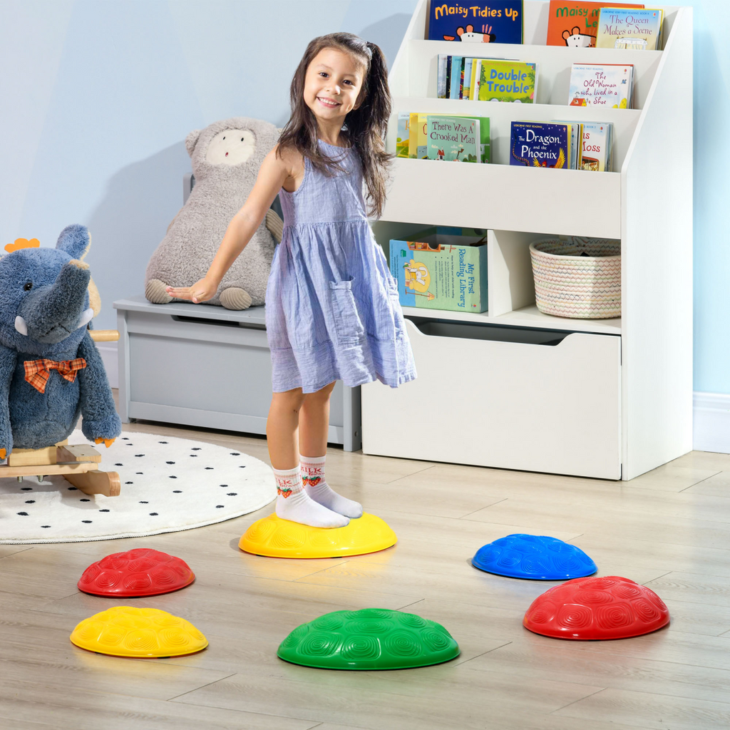 ZONEKIZ Balance River Stones with Non-Slip Mats for Ages 3-8 Years