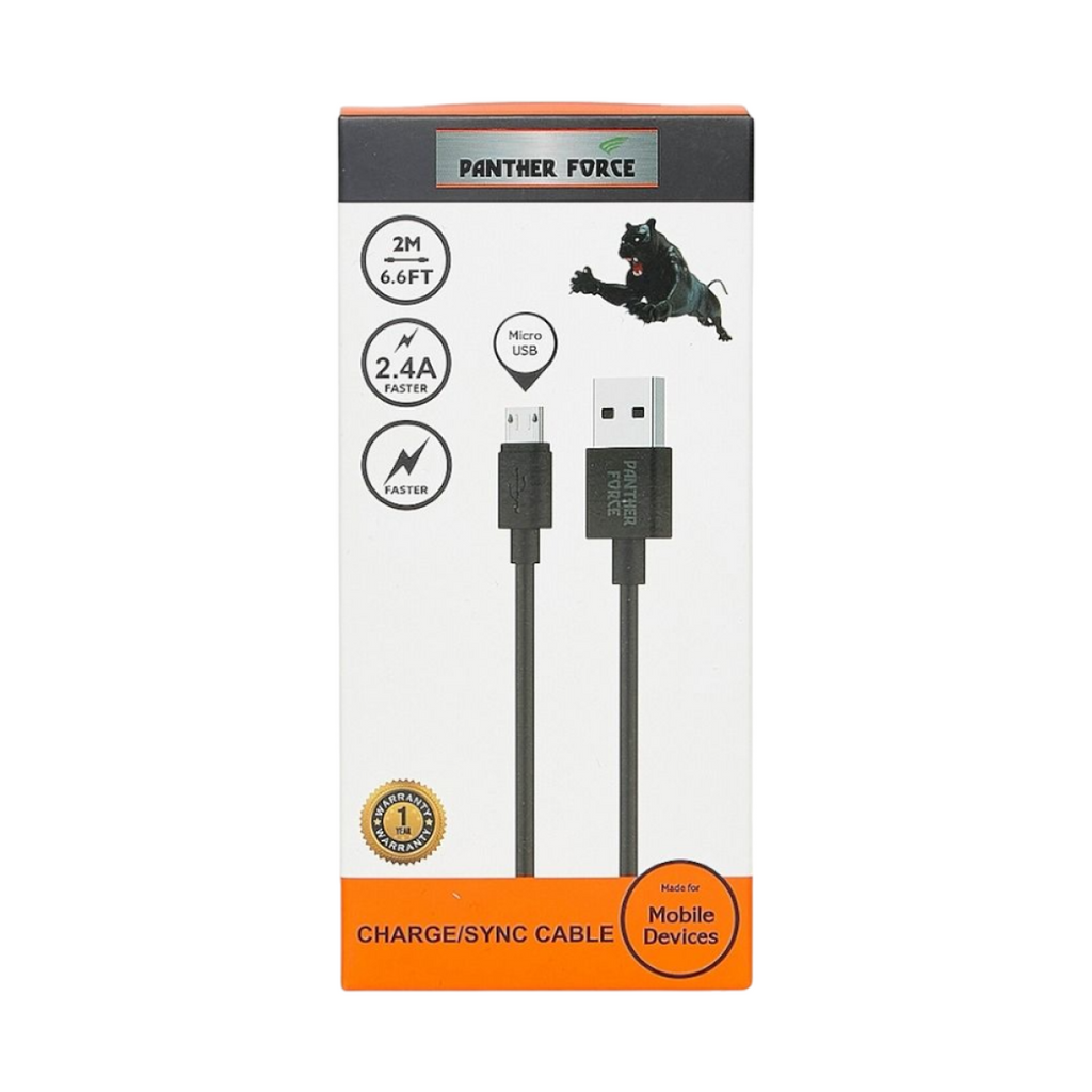 Panther Force 2M Cable for Micro USB - Seamless Charging & Data Transfer