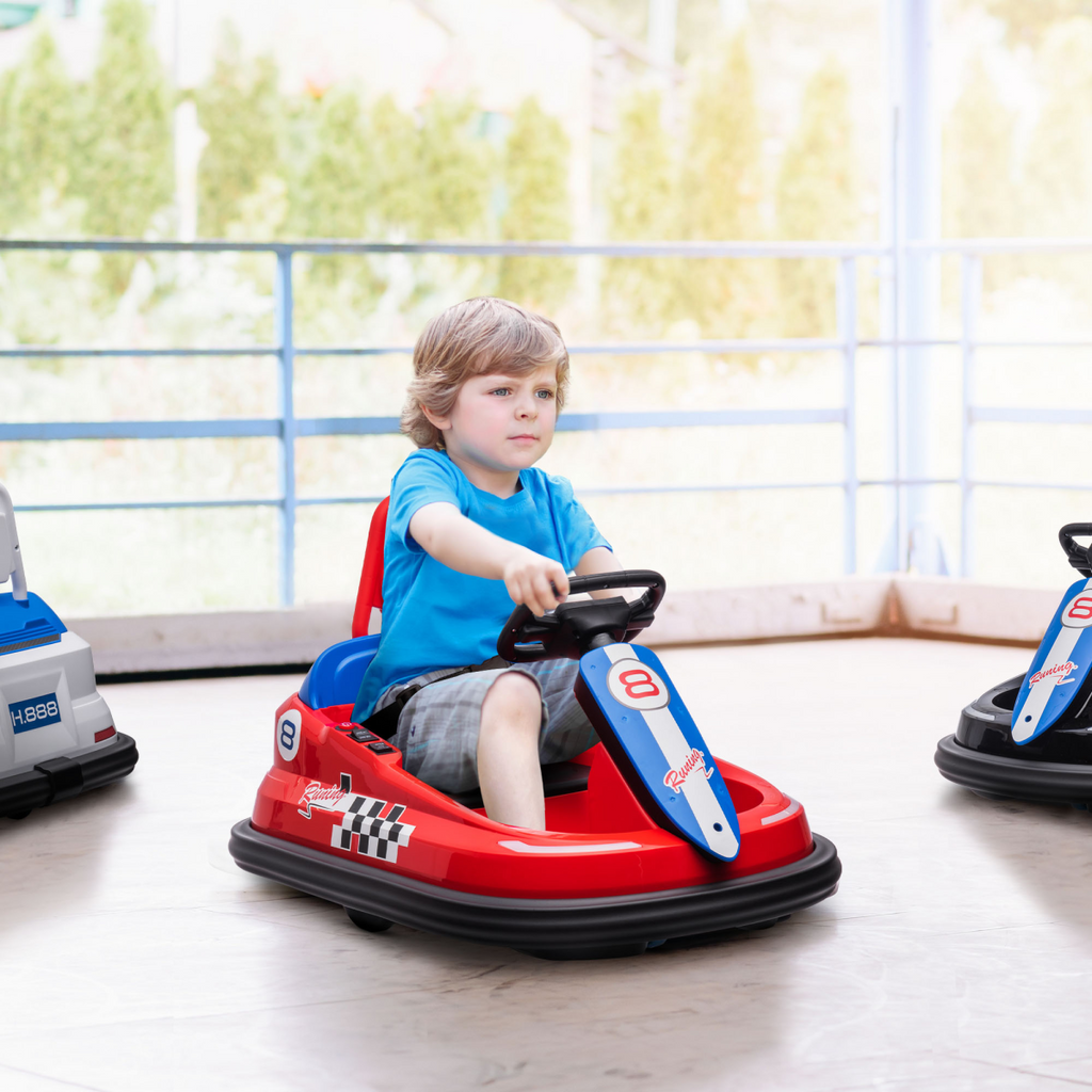 HOMCOM 6V Kids Bumper Car, 360-Degree Rotation Waltzer Car with 2 Speeds - Red