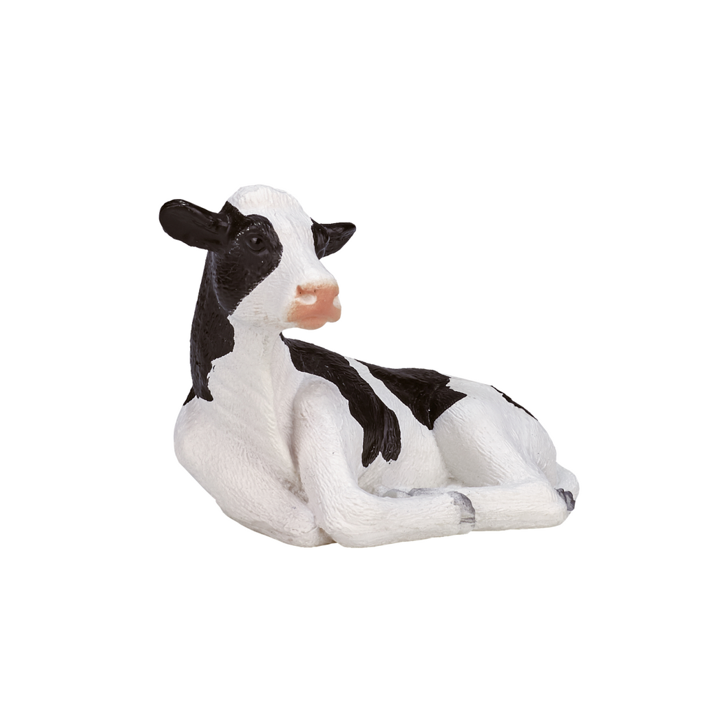 Holstein Calf Lying Down  Farm Animal Figurine