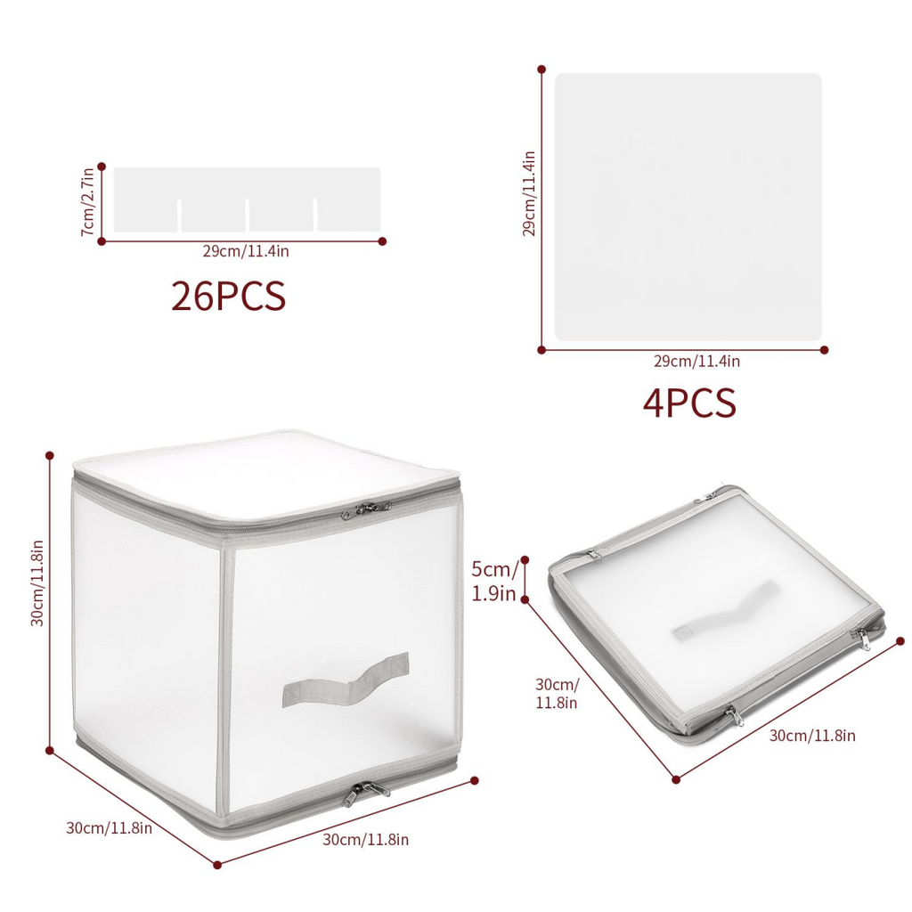 Vinsani Grey Xmas 64 Bauble Decorations Box