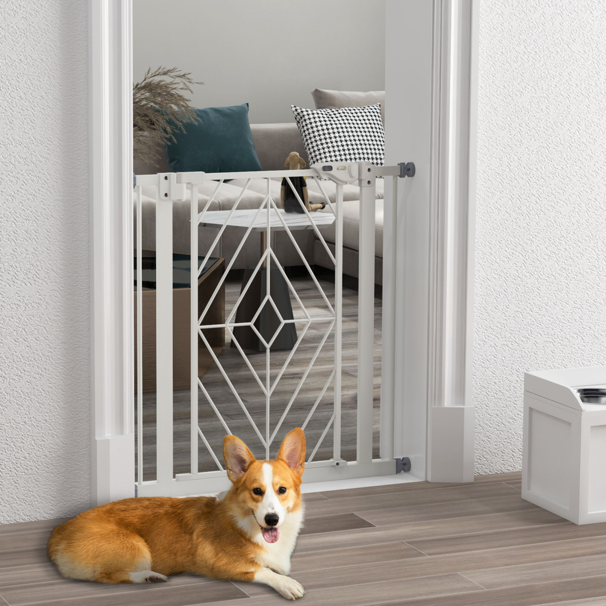 Pressure Fit Safety Gate with Auto Closing Door, Double Locking, Openings 74-80cm